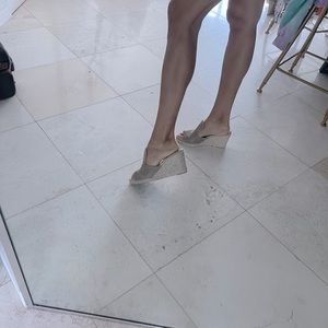 Super comfortable leather wedges